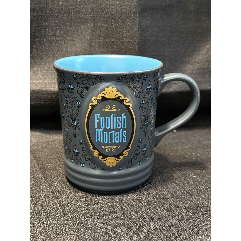 Disney Hallmark The Haunted Mansion Wallpaper Foolish Mortals Mug 19 oz Coffee